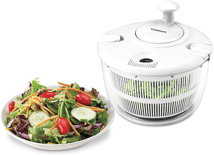 Cuisinart Large Salad Spinner- Wash, Spin & Dry Salad Greens, Fruits & Vegetables, 5qt, CTG-00-SASG Grey