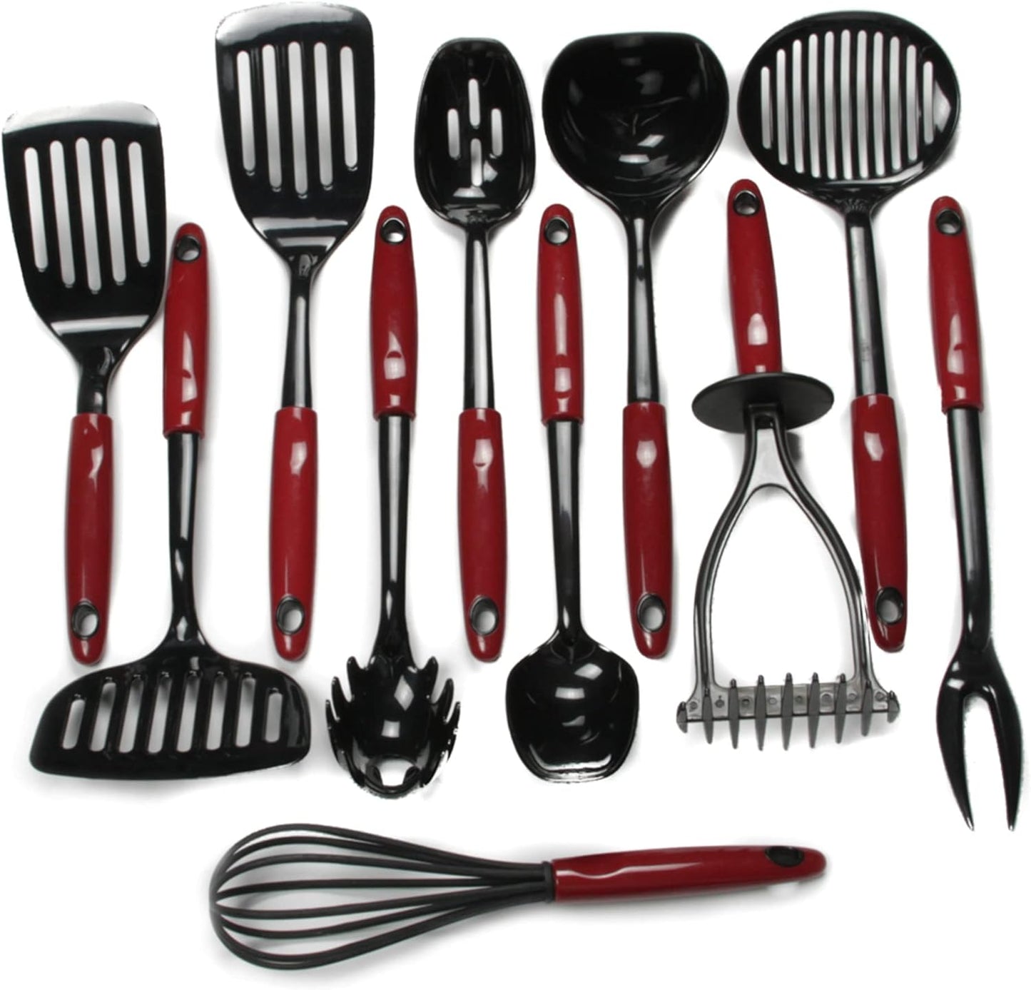 Chef Craft Select Nylon Cooking and Serving Spaghetti or Pasta Fork, 12.5 Inch, Red
