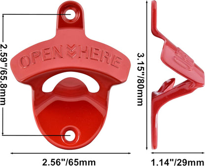 Vintage Copper Bottle Cap Opener Wall Mount, Retro Beer Bottle Opener with Screws for Homes Kitchen (Pack of 2)