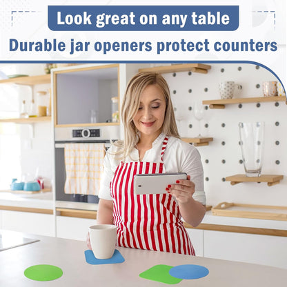 Aixoom Rubber Jar Opener Pads Set of 4, Round Heat-insulated Non-Slip Gripper Pads for Jars, Kitchen Tool for Easy Opening (Circle)
