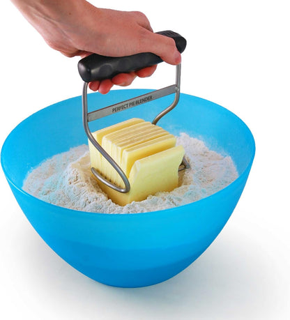 Perfect Pie Dough Blender & Pastry Cutter Tool – Heavy Duty Stainless Steel Blades for Easy Mixing – Ergonomic Soft Grip Handle – Ideal for Baking Pizza, Pie, Cookies - Red