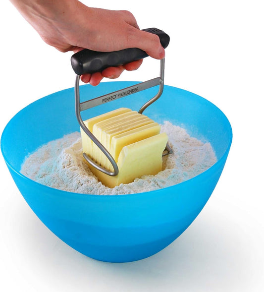 Perfect Pie Dough Blender & Pastry Cutter Tool – Heavy Duty Stainless Steel Blades for Easy Mixing – Ergonomic Soft Grip Handle – Ideal for Baking Pizza, Pie, Cookies - Red