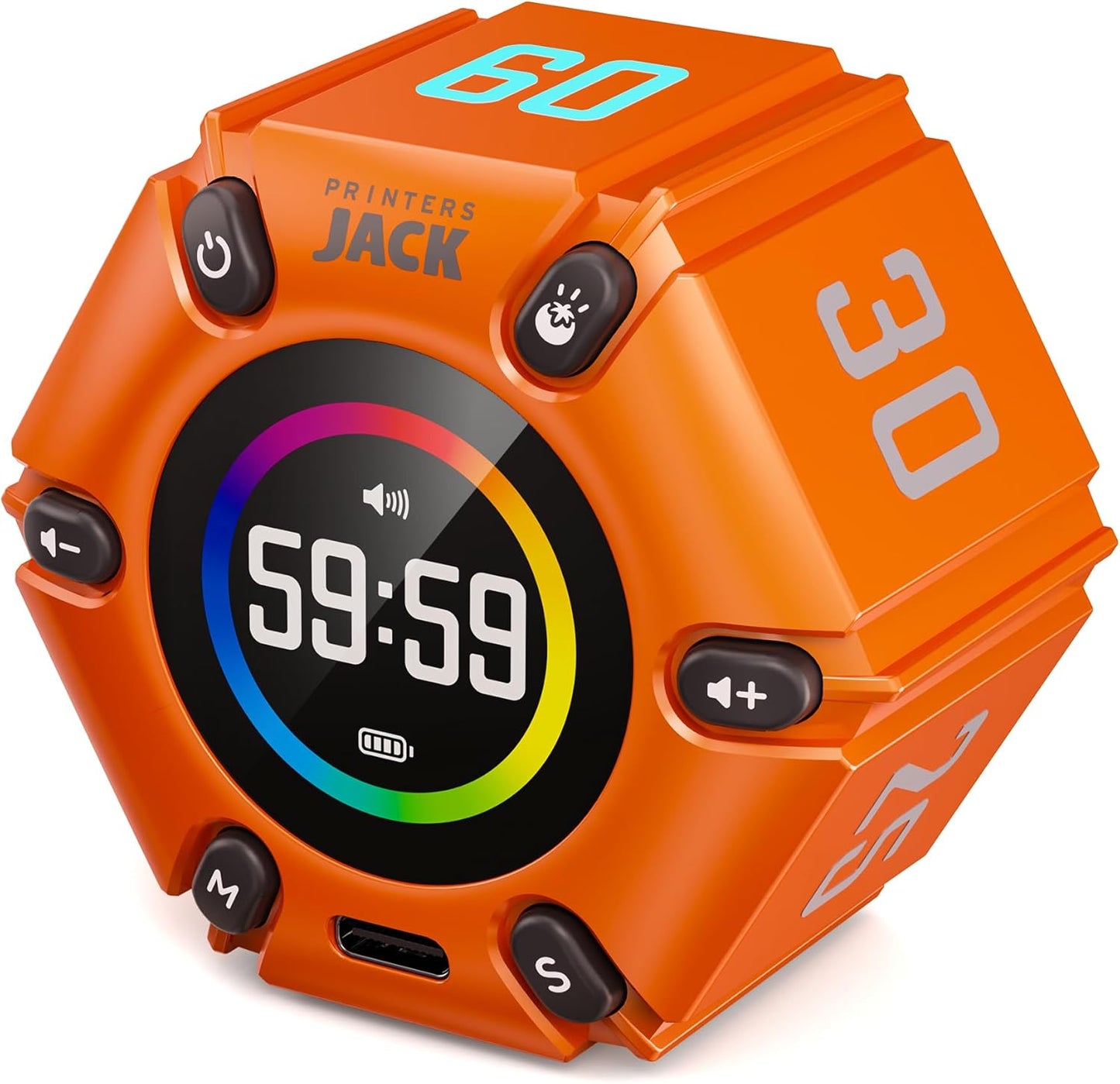 Pomodoro Timer, Magnetic Visual Timer with Flip Countdown, Silent & Alarm, Tools for Anyone, Cube Digital Timer for for Work, Kitchen Cooking, Study, 3/5/10/25/30/60min & Custom Countdown - Turquoise
