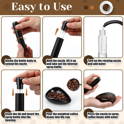 LemonRoad 3 Pcs Barista Accessories Kit Ceramic Coffee Bean Dosing Cup with 20 ml Spray Bottle and 10 g Measuring Spoon Espresso Measuring Cups Bean Kit for Coffee, Tea, and More