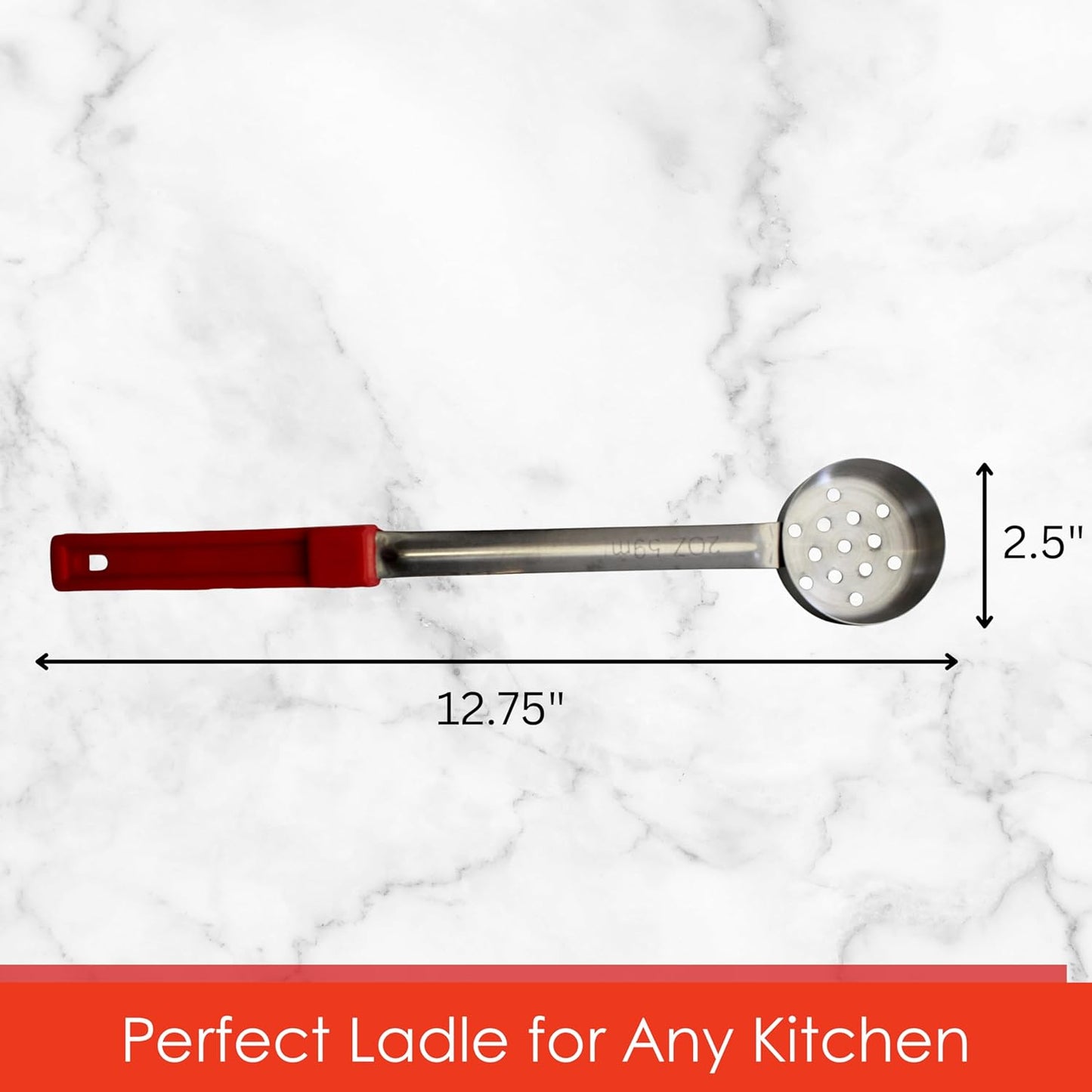 8 Ounce Solid Stainless Steel Portion Control Ladle Spoon for Measuring and Serving; Commercial Grade Serving Scoops [Pack of 2]