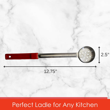 8 Ounce Solid Stainless Steel Portion Control Ladle Spoon for Measuring and Serving; Commercial Grade Serving Scoops [Pack of 2]