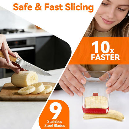 Fruit Slicer Cup for Strawberry, Banana, Hard-Boiled Egg - Detachable Cutter with Push Plate - 304 Stainless Steel Blade - Rapid & Safe Slicing Kitchen Gadget for Quick Meal Prep (Black)