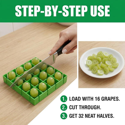 Grapes Cherry Tomatoes Cutter Slicer,Grape Slicer,Grape Cutter For Toddlers 1-3,Grape Cutter Tool,16 Compartments Finger Safe Cherry Tomato Slicing Tool For Salad Kids Baby Toddlers' Snacks