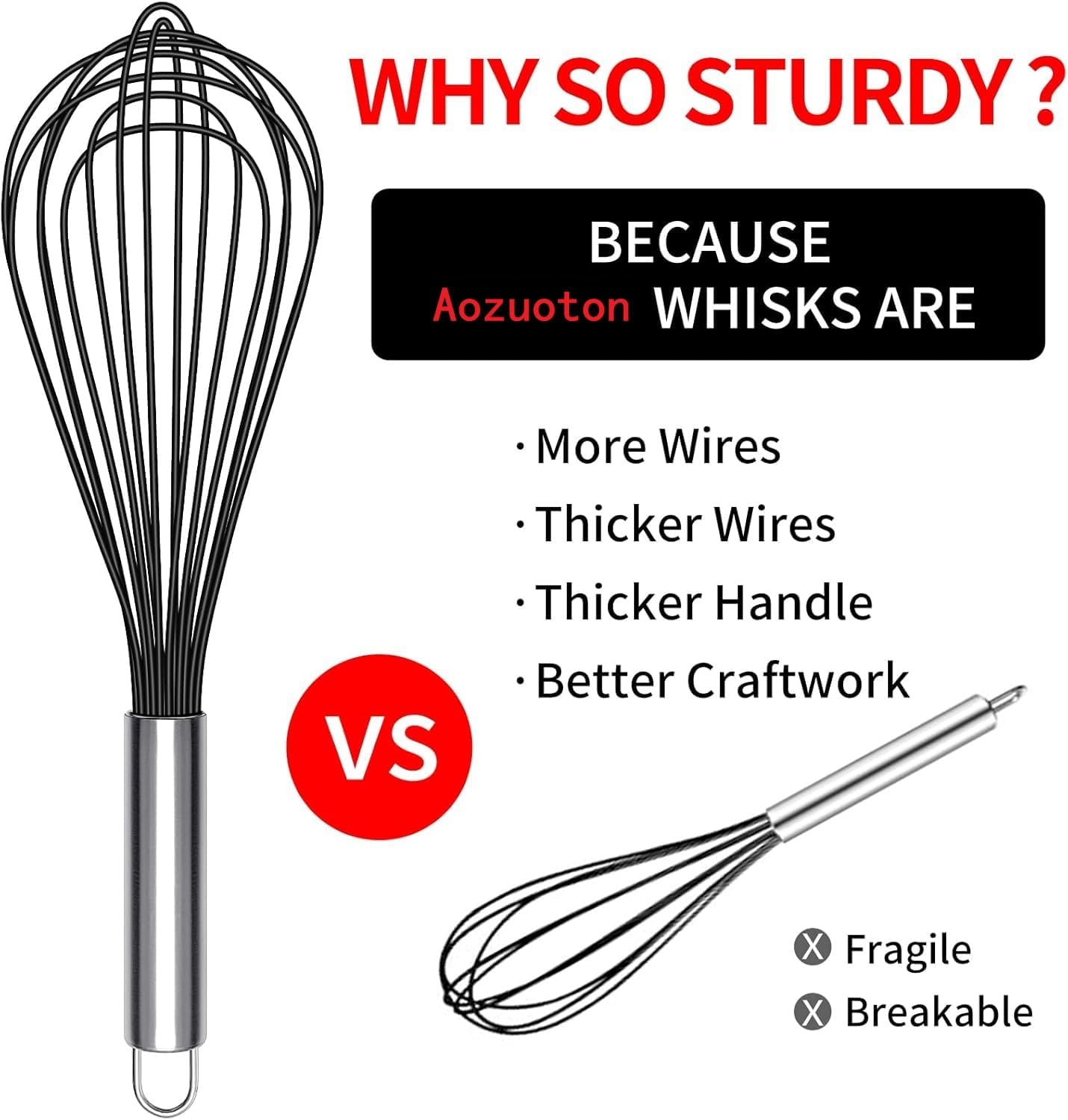 Danish Dough Whisk Stainless Steel Dough Hook Dutch Whisk for Sourdough Bread Dough Mixer Hand Wooden Handle Kitchen Whisking Mixing Tool Bread Making Tools and Supplies (3 Pack Black)