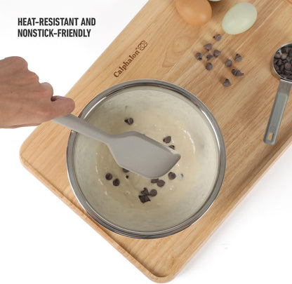 Calphalon Prime Scraper Set, 2-Piece Silicone Kitchen Scraper Set, Flexible Baking & Cooking Scrapers, Heat-Resistant Nonstick-Safe Tools with Ergonomic Handles, Navy