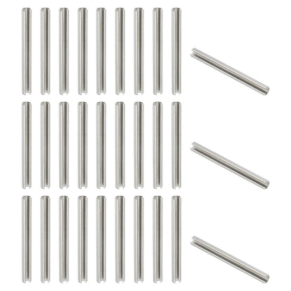 PATIKIL Slotted Spring Pin, 50 Pcs 1/8" x 3/4" (3.2mm x 20mm) 304 Stainless Steel Split Roll Pins Spring Dowel for Home Improvement Automotive Machine Repair, Silver - Colors B