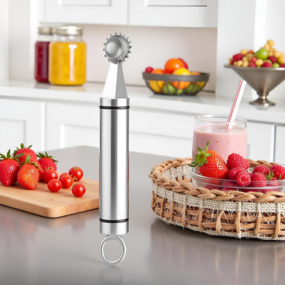Stainless Steel Strawberry Huller and Tomato Stem Corer Tool Multi-Function Stainless Corer and Pitter Remover for Strawberry Gadgets Kitchen Blade Craft Fruit Tools, Tomato