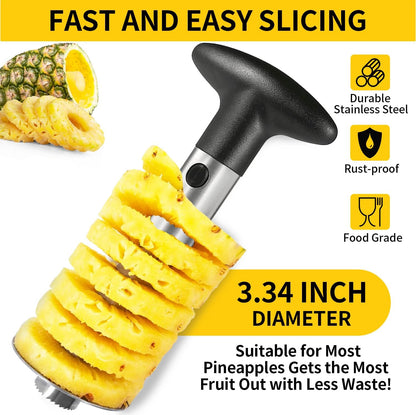 Pineapple Corer and Slicer,Pineapple Cutter,[Upgraded, Reinforced,Thicker Blade] 304 Stainless Steel for Home & Kitchen with Sharp Blade for Diced Fruit Rings