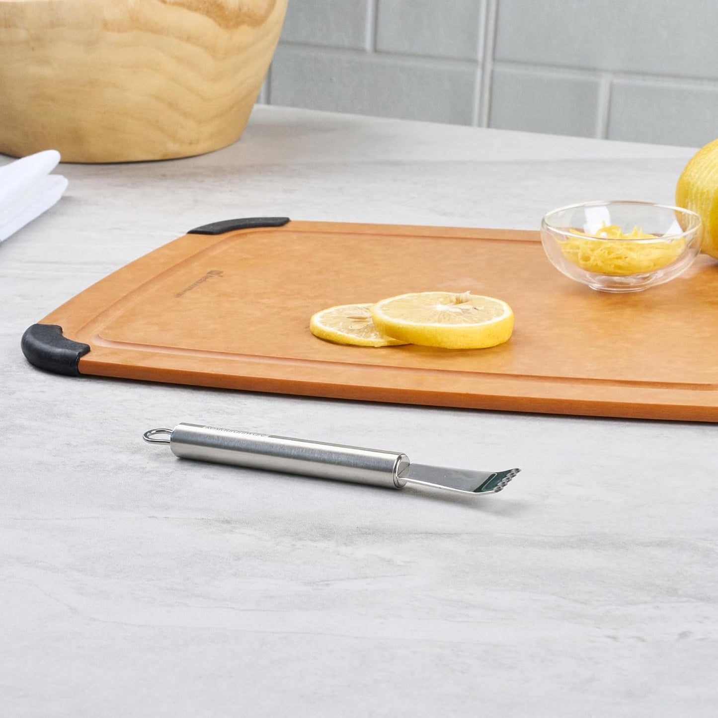Restaurantware Stainless Steel Citrus Zester - German Standard Lemon Zester Bar Tool with Precision Blades, Dishwasher Safe - Fruit Zesting Peeler Tool for Cooking, Baking, Cocktails
