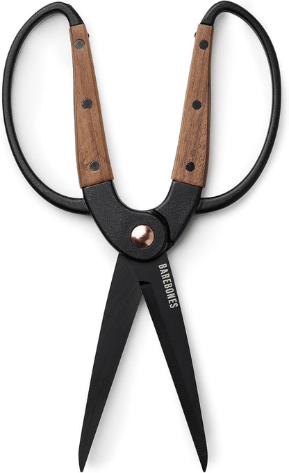 Barebones Garden Scissors - Walnut Scissors - Garden Supplies and Indoor Plant Accessories - Plant Shears with Wide Handles - Comfortable Fit Trimming Shears (Small)