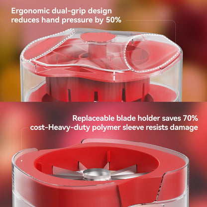 NEW Professional Apple Slicer and Corer 6.42in- Stainless Steel Apple Cutter with 12 Slices, Heavy Duty Design for Large Apples, Thin Slices, Compatible with Pears and Other Fruits（White）