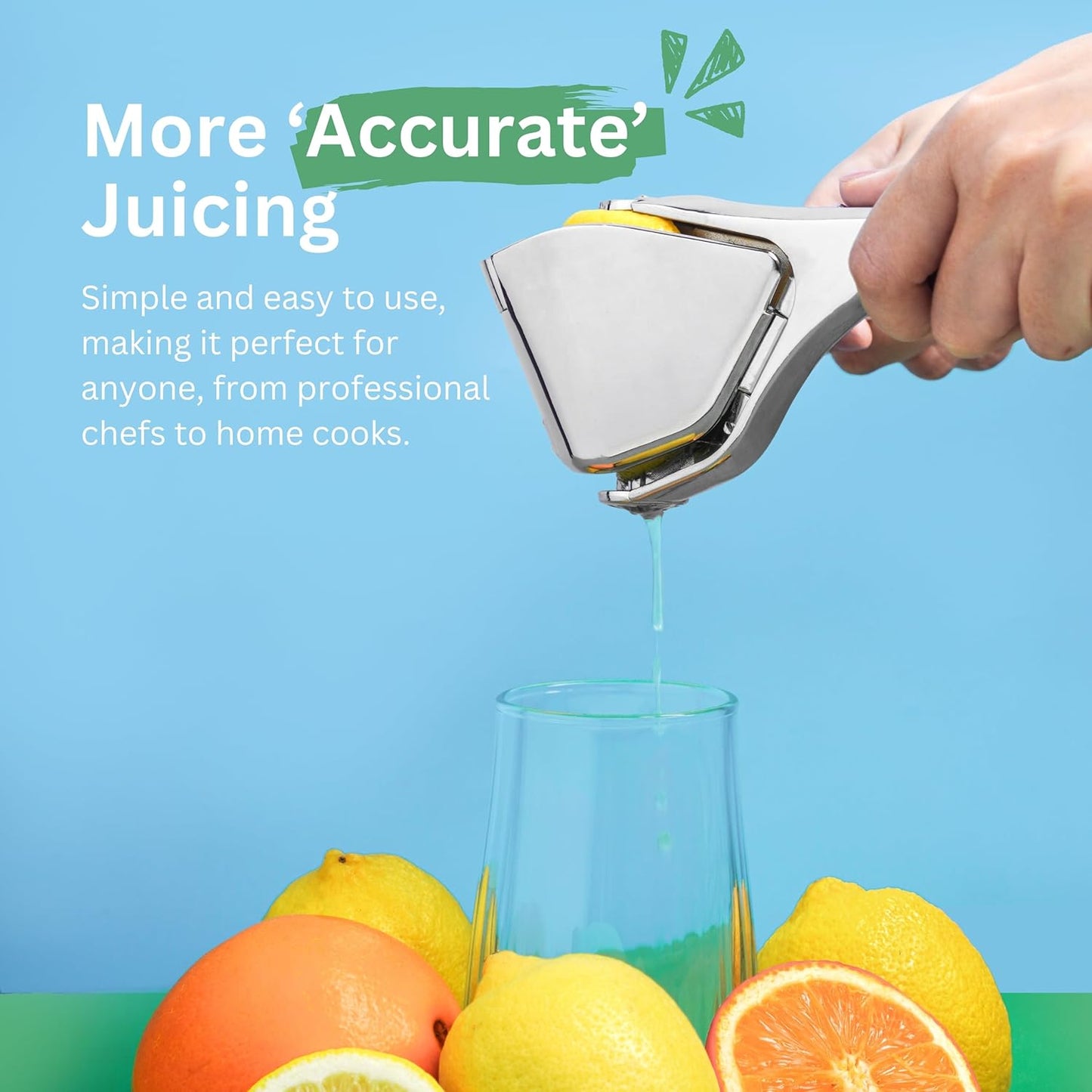 Heavy‑Duty Stainless Steel Lemon Squeezer | Hand Press Citrus Juicer for Lemons, Limes & Oranges – Ergonomic, Rust‑Proof, Dishwasher Safe