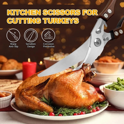 Herb Scissors, Shallot Scissors, Multipurpose 5 Blade Kitchen Herb Shears, Herb Cutter with Safety Cover and Cleaning Comb for Chopping Shallot Basil Chive Parsley