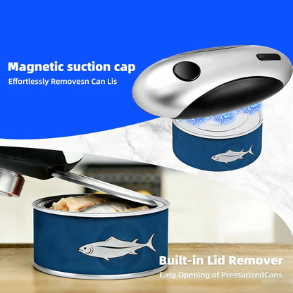 Rechargeable Electric Can Opener, One-Touch, Smooth Edge, USB-C Fast Charge, for Seniors, White