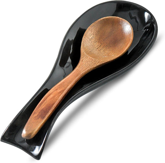Spoon Rest for Stove Top, Ceramic Large 8.7 Inch Spoon Holder for Kitchen Counter, Porcelain Utensil Rest for Ladle, Spatula, Housewarming Gifts, Dishwasher Safe and Heat-Resistant, Blue(1 PC)