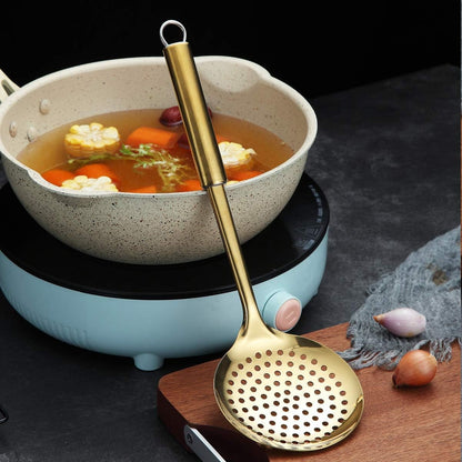 Berglander Stainless Steel Cooking Skimmer - Slotted Spoon for Straining, Ideal for Kitchen Use