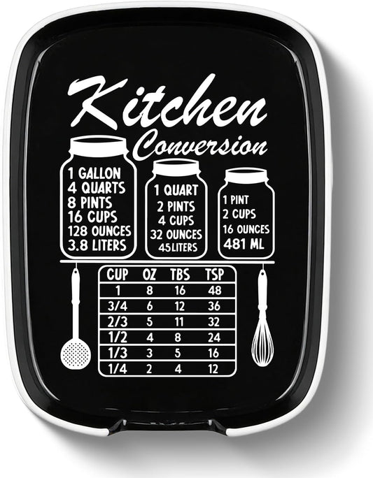 Funny Large Spoon Rest for Stove Top, Ceramic Spoon Holder for Kitchen Counter Cooking Utensil Rest, Measurement Conversion Chart Farmhouse Kitchen Decor and Accessories for Cooking Lovers