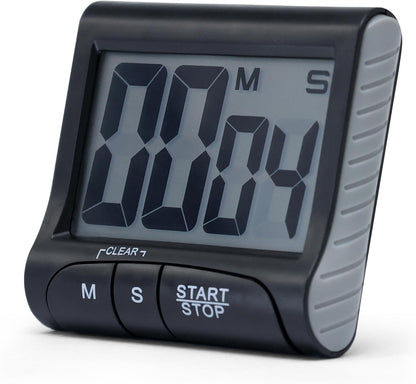 Large LCD Display Kitchen Timer -Magnetic Digital Timers,Loud Alarm,Memory and Fast Forward Function,Cooking Timers for Kitchen,Gym, Meeting, Classroom,Study,Work,Outdoor Activities(Black)