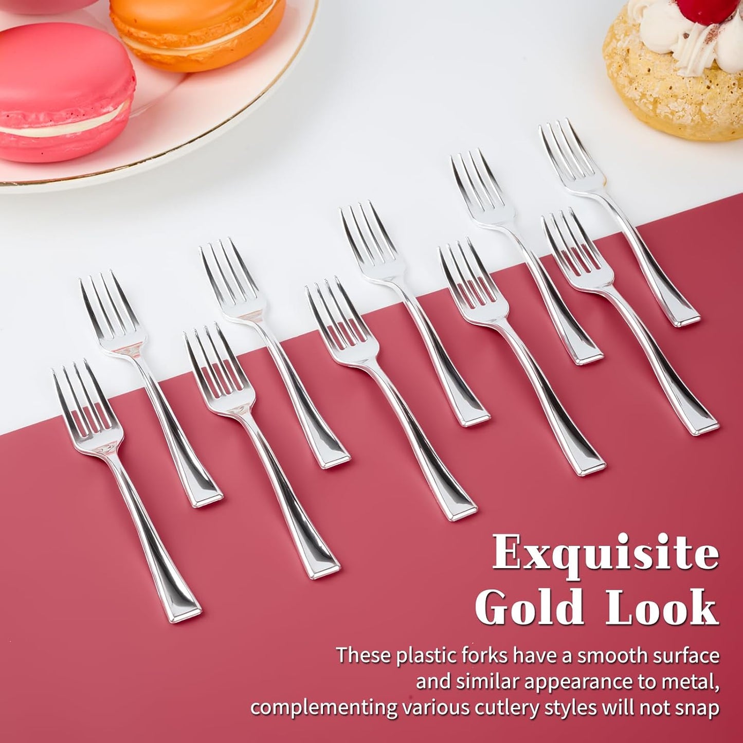 Kucoele 4 Inch Gold Mini Plastic Spoons, 100 Pack Disposable Small Dessert Spoons for Appetizer Tasting, Puddings, Ice Creams, Wedding Reception