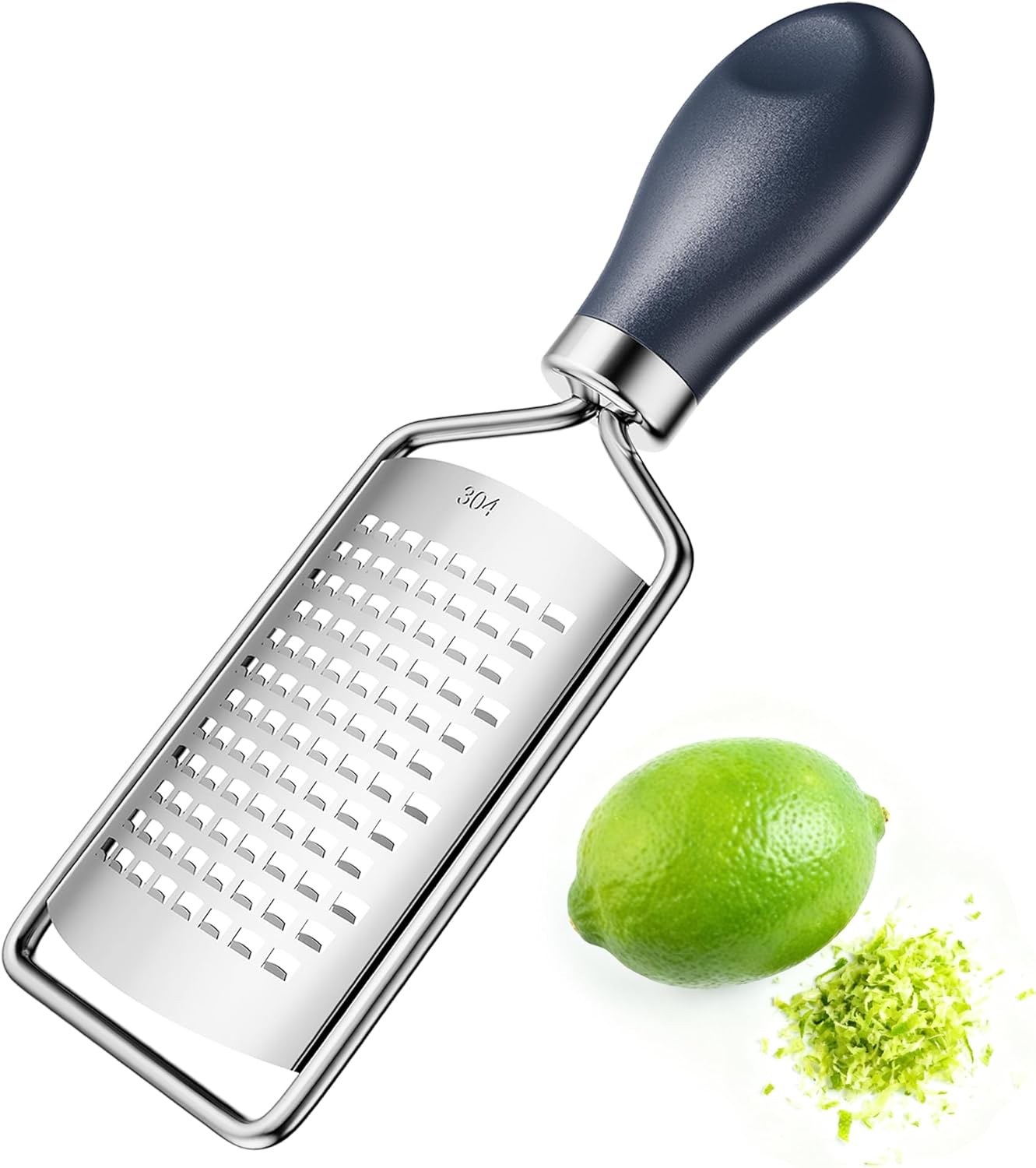 Lemon Zester, Mini Cheese Grater with Handle, 1.8"W x 5.8"L
