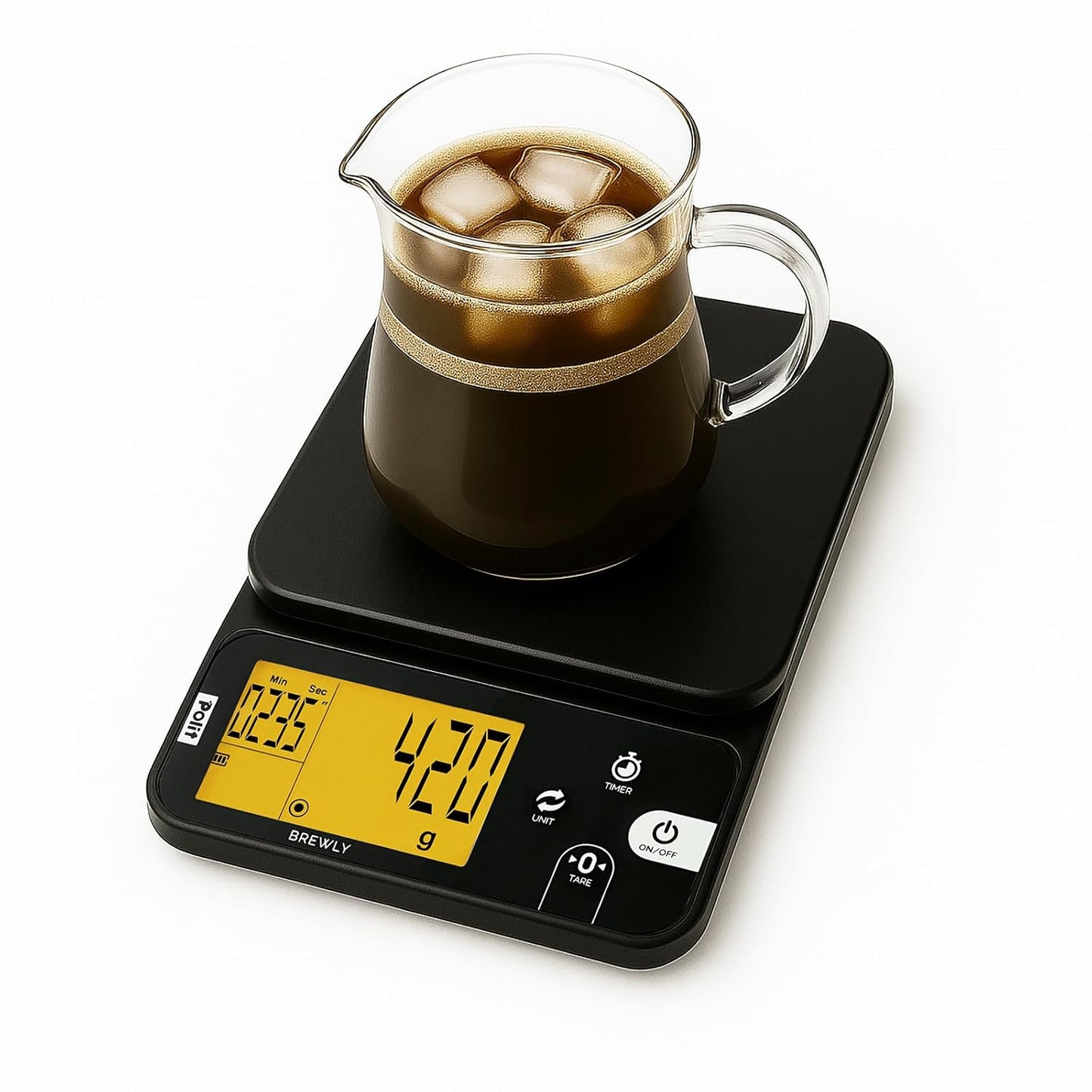 Polit Digital Kitchen Scale KT-66 30lb/13kg｜0.05oz/1g Precision Food Scale with LCD Display｜Battery or Plug-in｜Stainless Steel Top｜Grams, Ounces, Pounds｜5 Units for Baking, Farming & Shipping Scale