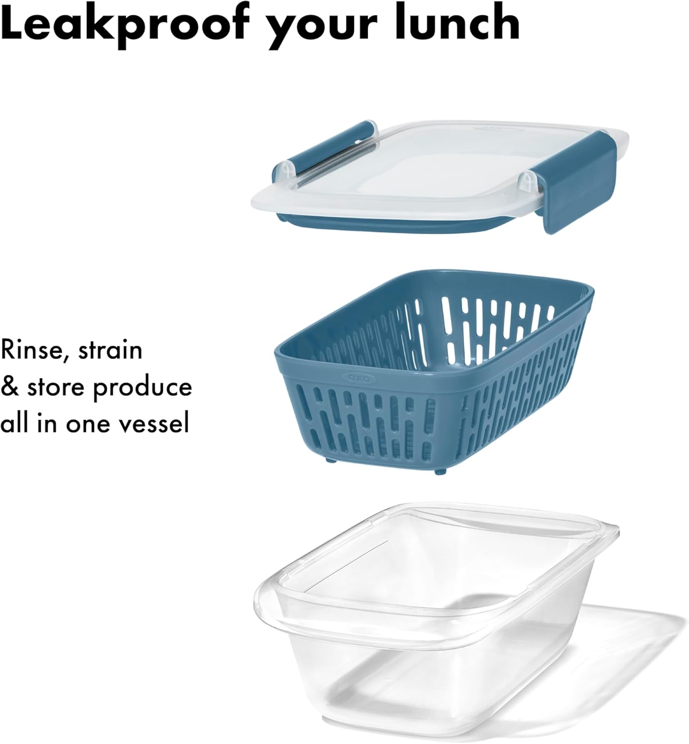 OXO Good Grips Prep and Go Silicone Squeeze Bottle 2 Pack - Ocean Blue