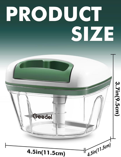 Manual Pull Food Chopper, Hand Pull String Onion Chopper Dicer for Kitchen, Easy Cleaning Food Chopper for Vegetables, Fruits (500 ML)