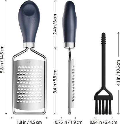Lemon Zester, Mini Cheese Grater with Handle, 1.8"W x 5.8"L