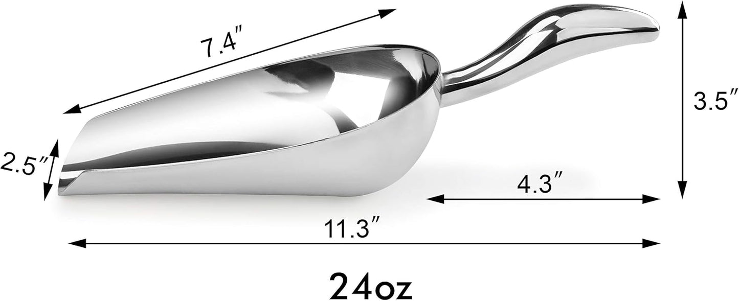 New Star Foodservice 1028508 Stainless Steel Bar Ice Flour Utility Scoop, 6-Ounce