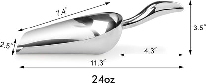 New Star Foodservice 1028508 Stainless Steel Bar Ice Flour Utility Scoop, 6-Ounce