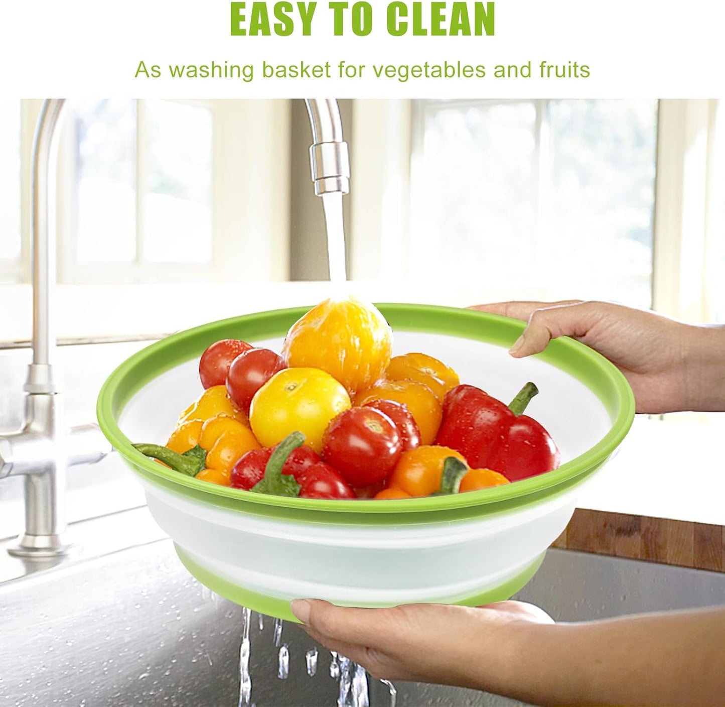 Microwave Splatter Cover Vented for Food,Collapsible Splatter Guard & Colander Kitchen Gadget for Fruit Vegetables,Microwave Lid with Handle Tray,Dishwasher-Safe BPA-Free Silicone & Plastic