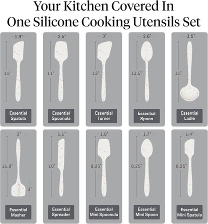 GIR: Get It Right 5-Piece Silicone Ultimate Kitchen Utensils Set - Ladle, Spatula, Flip, Spoon & Spoonula - Non-Toxic Cooking Utensils for Nonstick Cookware, Cooking and Baking - Black
