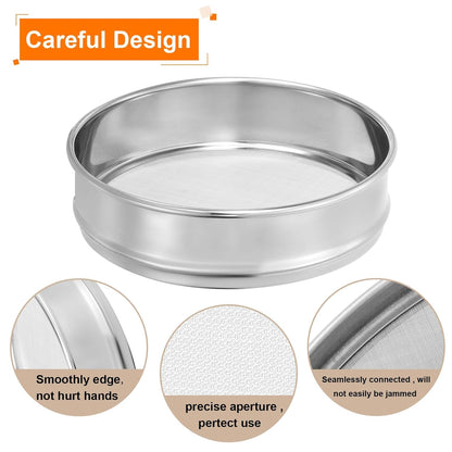 PATIKIL 40 Mesh Lab Sieve, 8" Diameter Test Sieve 304 Stainless Steel Wire Cloth (0.45mm) for Industrial Laboratory - Colors A