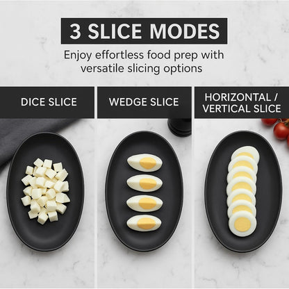 Egg Slicer for Hard Boiled Eggs – 3 in 1 Heavy Duty Stainless Steel Cutter, 3 Ways to Slice, Egg Dicer, Egg Chopper, Boiled Slicer, OXO Egg Slicer Alternative, Metal Egg Cutter