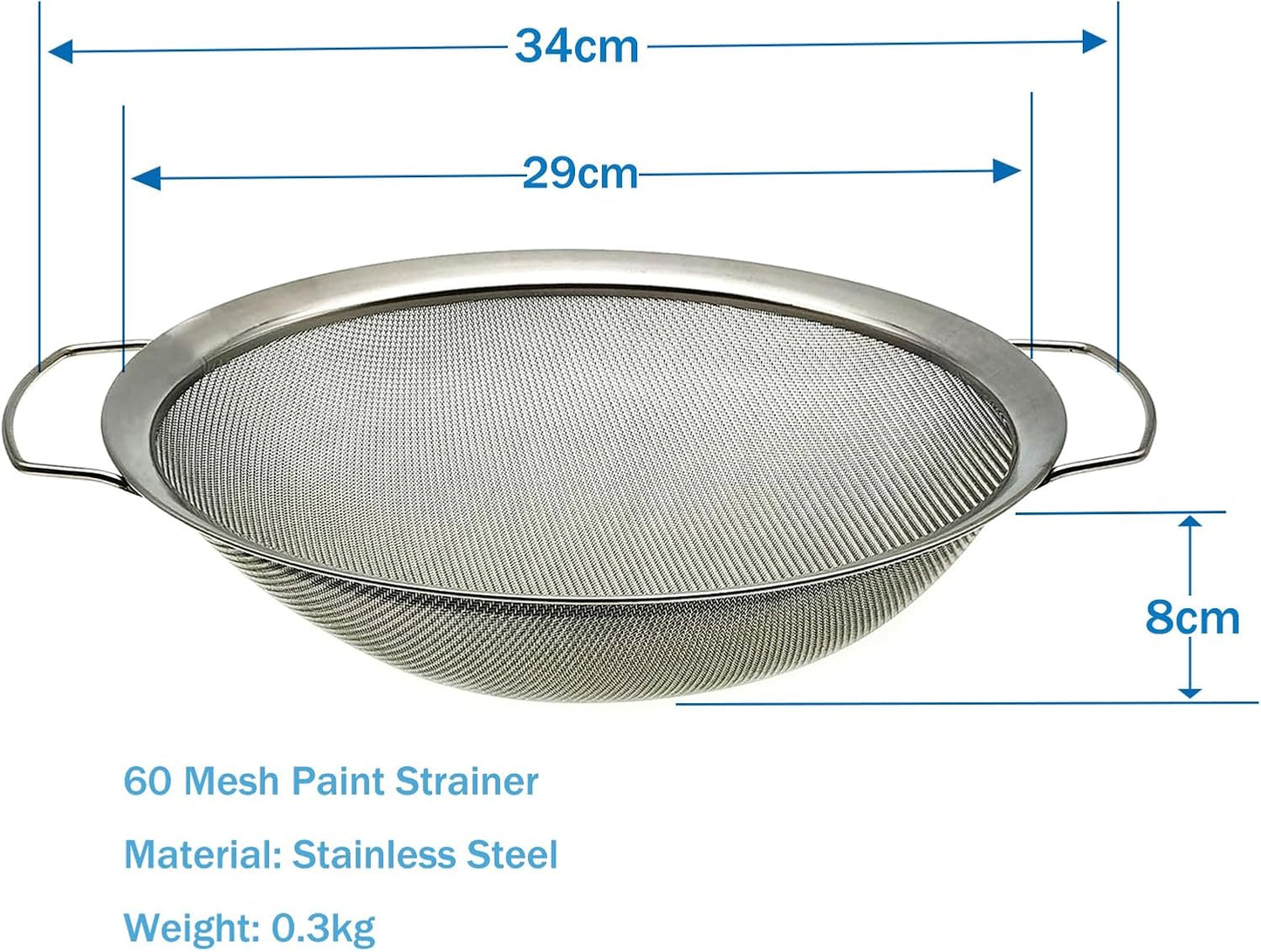 Stainless Steel 60 Mesh Paint Strainer Fits Nicely Over a 5 Gallon Bucket and Filters Out Particulates From Almost Any Liquid, Easy to Use and Clean (1PCS)