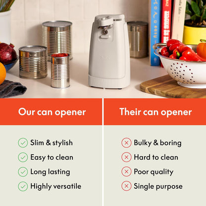 bella Electric Can Opener and Knife Sharpener, Removable Cutting Lever, Cord Storage, Stainless Steel Blade, Sage