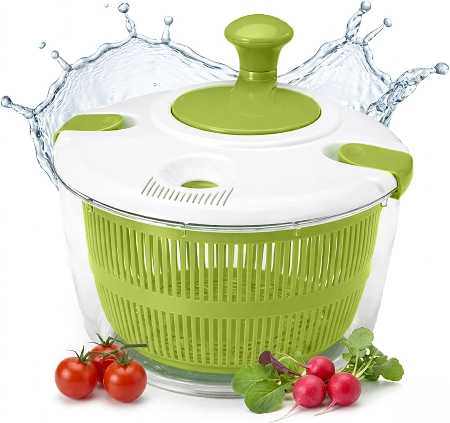 Salad Spinner-Lettuce Spinner | Best Fruit Washer with Spinner Bowl, Easy-Spin Handle, 5QT