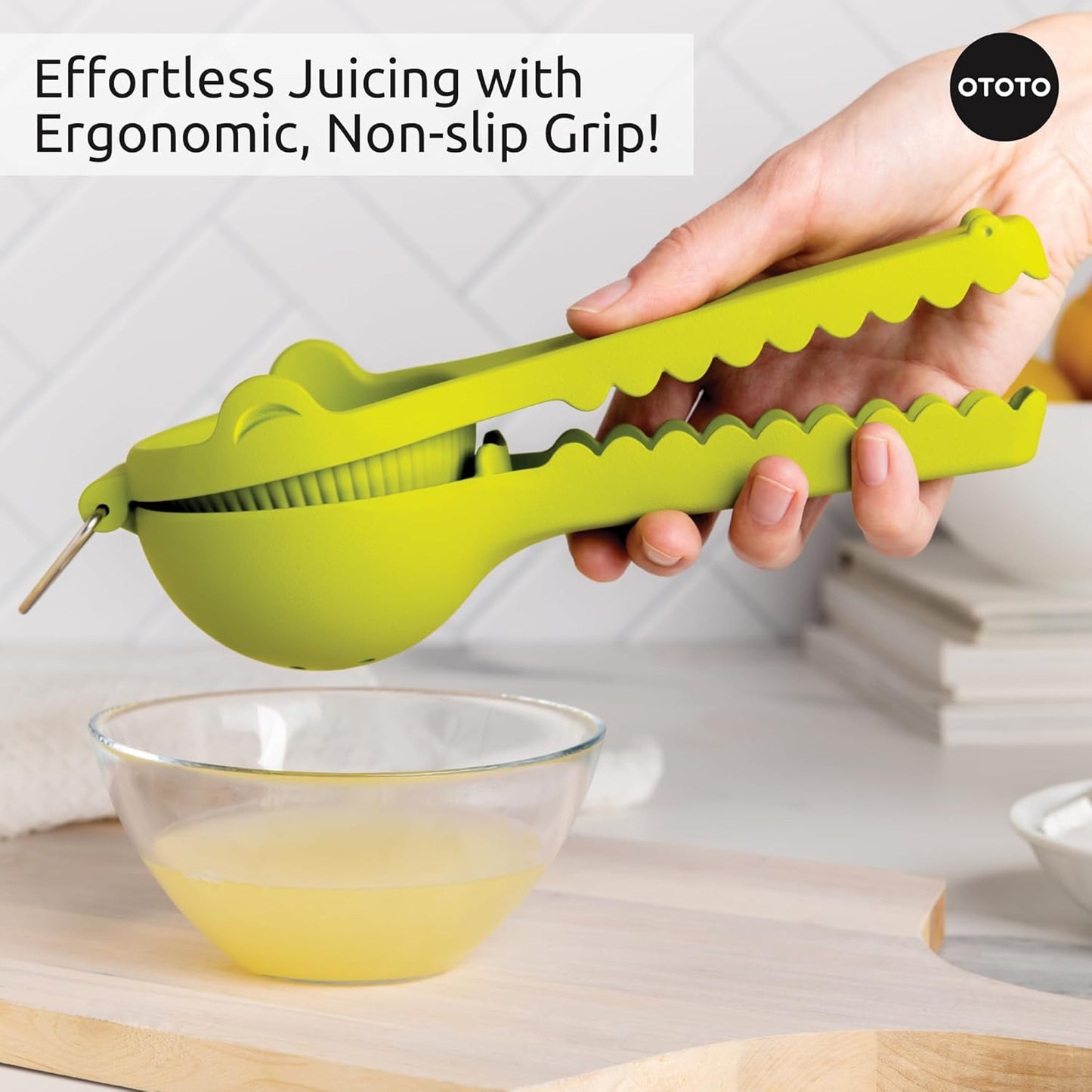 OTOTO OCTO Lemon Juicer Hand - Easy to Hold Lemon Squeezer Manual for Lemon, Lime, Oranges - BPA Free, Dishwasher Safe Citrus Juicer Hand Press Manual - Fun Kitchen Gadgets & Tools