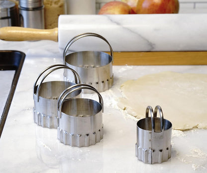 RSVP International Endurance Round Biscuit Cutters - Stainless Steel, Set of 4 | Nest for Easy Storage | For Cutting Thick or Thin Dough | Professional | High Handle Arch