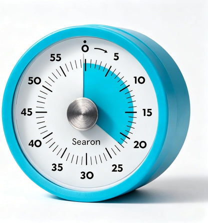 Searon Magnetic Visual Kitchen Timer, 60 Minute Countdown Timer with LED Alert, Turn the Dial to Start, No Winding Needed for Cooking, Baking, Meal Prep & Daily Kitchen Tasks (Blue)
