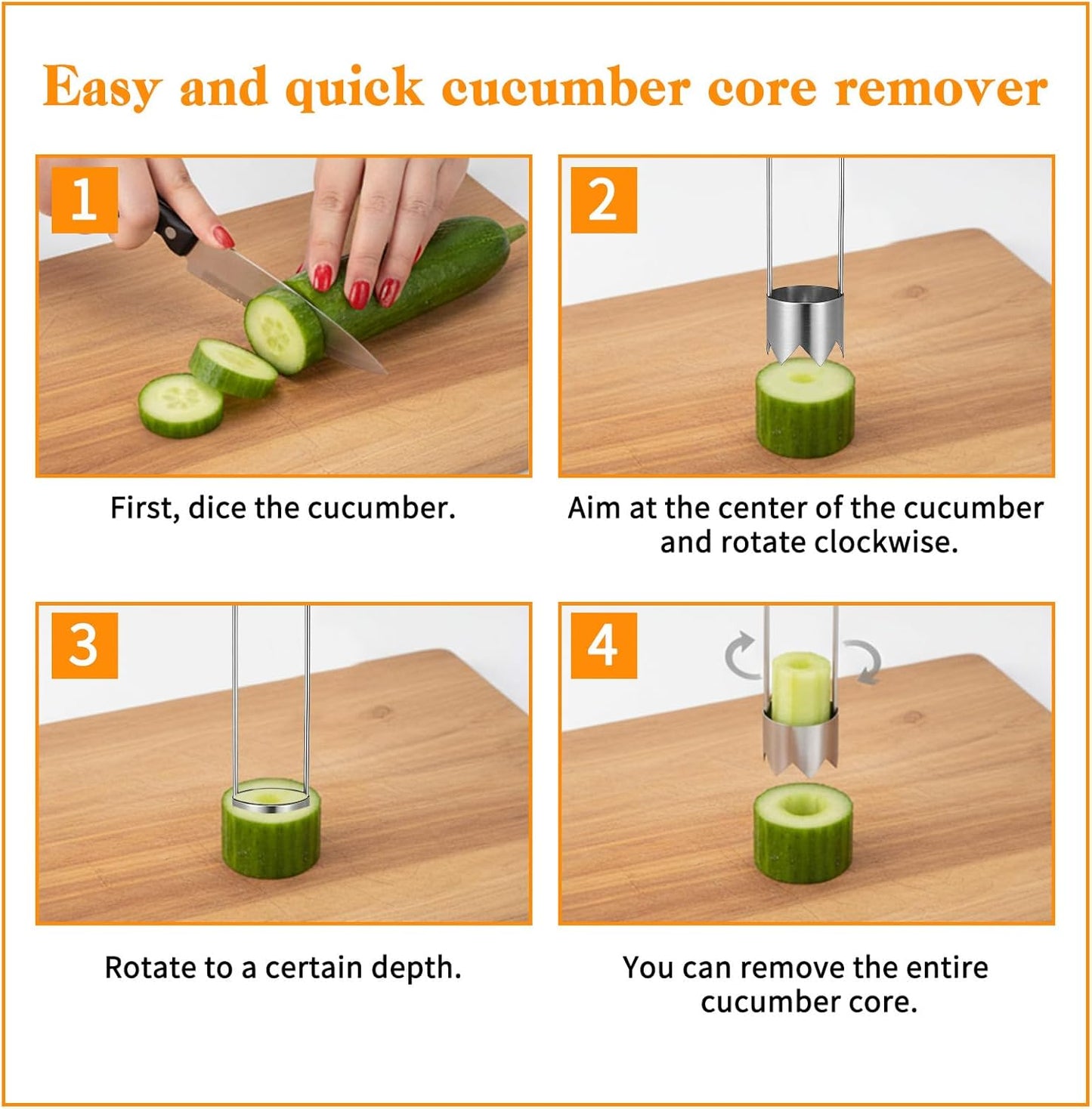 JJUNW 3 PCS Stainless Steel Corer Tool, Pepper Seed Corer Remover Multifunctional Fruit And Vegetable Core Remover Kitchen Gadget for Pepper Pineapple Pear Vegetable Cores