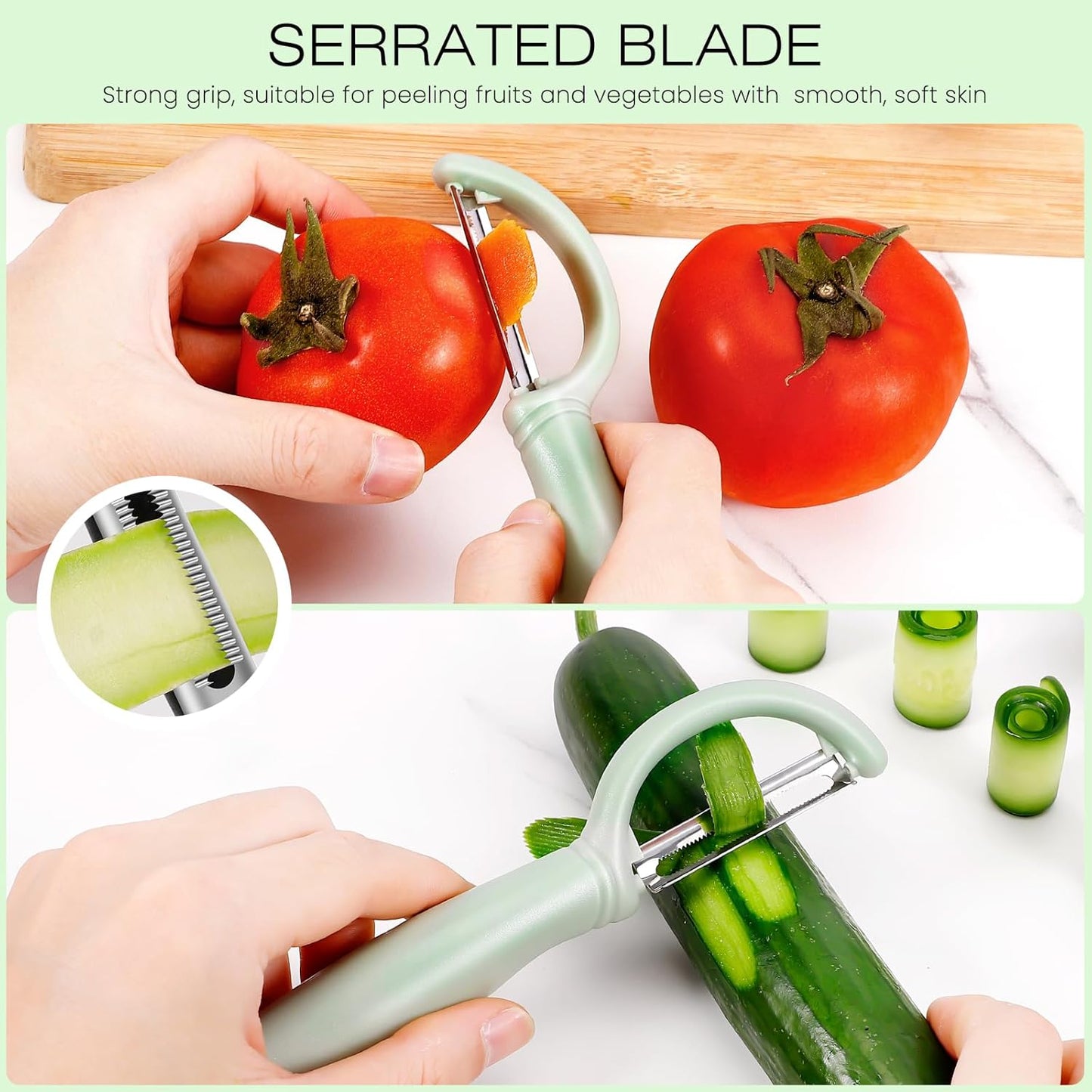 Senbowe Upgrade Potato Peeler for Kitchen, 6PCS Stainless Steel Vegetable Peeler, I and Y Veggie Food Peeler for Apple Fruit Carrot Zucchini Cucumber,Good Grip Makes Peeling Very Easy