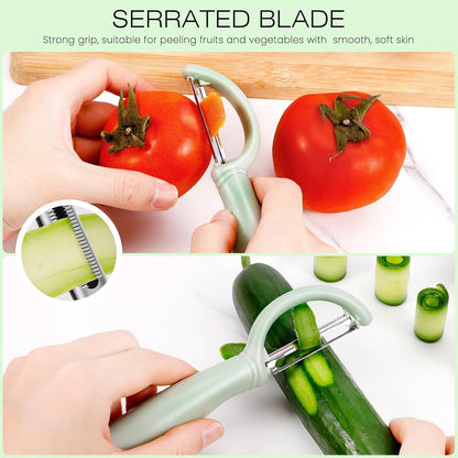 Senbowe Upgrade Potato Peeler for Kitchen, 6PCS Stainless Steel Vegetable Peeler, I and Y Veggie Food Peeler for Apple Fruit Carrot Zucchini Cucumber,Good Grip Makes Peeling Very Easy