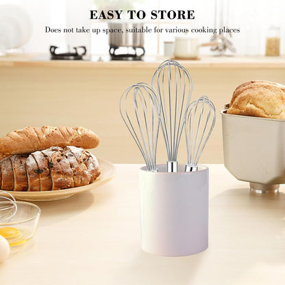 NileHome Stainless Steel Whisk 8" Hand Blender + 10" Semi-Automatic Rotary Kitchen Whisk Kitchen Wisk Wire Whisks for Cooking, Whisking, Blending, Beating, Stirring- 2 Pack...