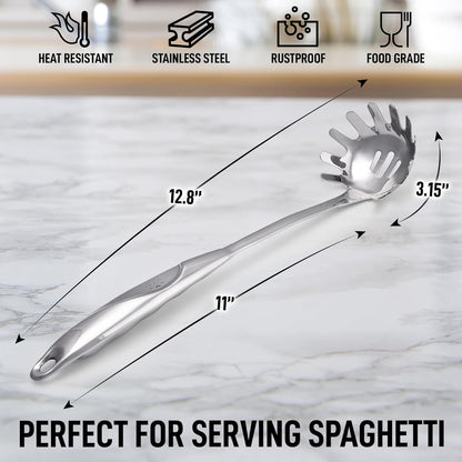 Zulay Kitchen Stainless Steel Spatula - 14.8” Heat-Resistant Metal Slotted Turner for Cooking, Frying & Grilling - Durable, Rust-Proof & Dishwasher Safe Kitchen Utensil for Everyday Use